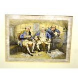 T Rowlandson 1785, a coloured caricature print, 'Commanders at Sea.' 9.25in (23.5cm) x 13in (