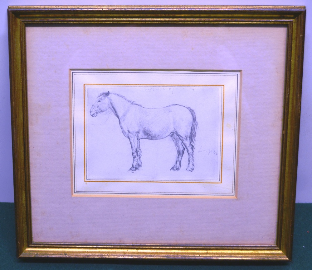 Attributed to Robert Hills (1769-1844), a pencil study of a pony. 4in (10cm) x 5.5in (14cm).