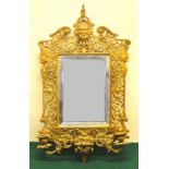 A Victorian cast pierced brass frame by Girndole William Tonks & Co, with a bevelled rectangular