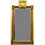 A nineteenth century Italian Neo Classical pier mirror, the gilt frame with gesso decoration with