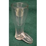 An early nineteenth century glass boot stirrup cup. 3.5in (9cm).