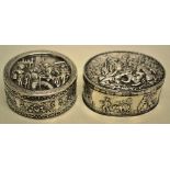 Berthold Muller. An early twentieth century German oval silver box, the hinged lid with a repousse