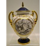 The Royal National Lifeboat Institution 150th Anniversary porcelain vase, by Royal Worcester