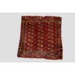 Group of five weavings comprising: Ersari Turkmen 3 x 3 gul chuval face, north east Afghanistan,