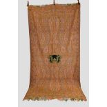 Long wool shawl, France, last quarter 19th century, 129in. x 67in. 328cm. x 170cm. Finely woven of
