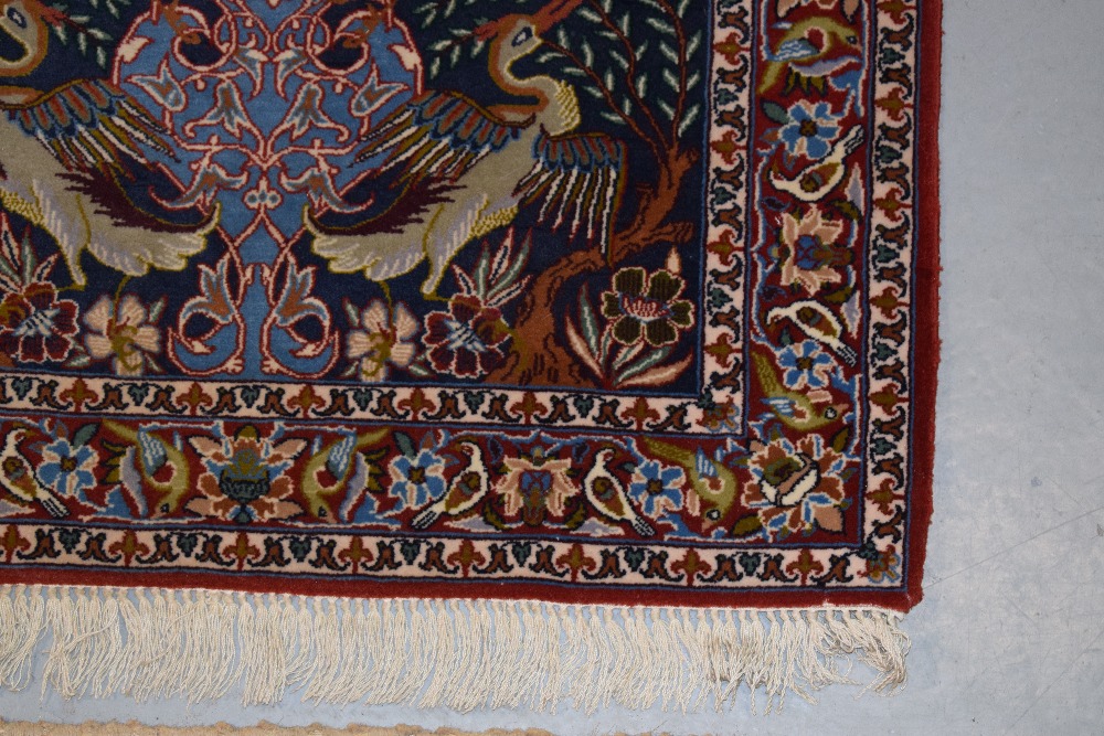 Attractive Esfahan pictorial rug woven on a silk foundation, south central Persia, circa 1940s- - Image 2 of 6