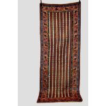 Attractive Karabakh long rug, Overall even wear with corrosion to browns in places; small