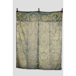 Attractive European yellow silk and blue brocade panel, probably French or Spanish and possibly