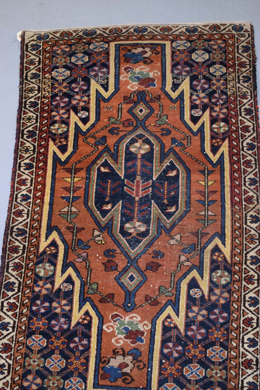 Mazlaghan rug, north west Persia, circa 1930s-40s, 4ft. x 2ft. 4in. 1.22m. x 0.71m. Overall wear; - Image 3 of 6