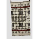 Two white wool blankets woven by the Fulani of Mali, west Africa, 20th century, both 96in. x 55in.