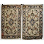 Pair of Tabriz rugs with inscriptions, north west Persia, about 1930s, 4ft. 8in. x 2ft. 9in. 1.42mn.