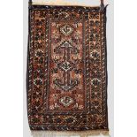 Baluchi rug, north west Afghanistan, modern production, 4ft. 3in. x 2ft. 8in. 1.30m. x 0.81m.