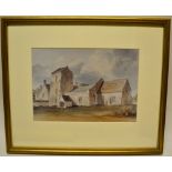 A pair of early nineteenth century watercolours of country churches. 6.5in (17cm) x 9.5in (24cm).