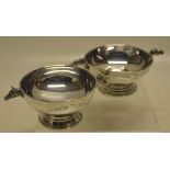 Two silver horse racing quaichs, the circular bowls (one panelled) inscribed, 'Selangor and