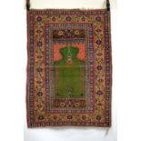 Kayserie prayer rug, north central Anatolia, mid-20th century, 4ft. 2in. x 3ft. 1.22m. x 0.91m. Pale