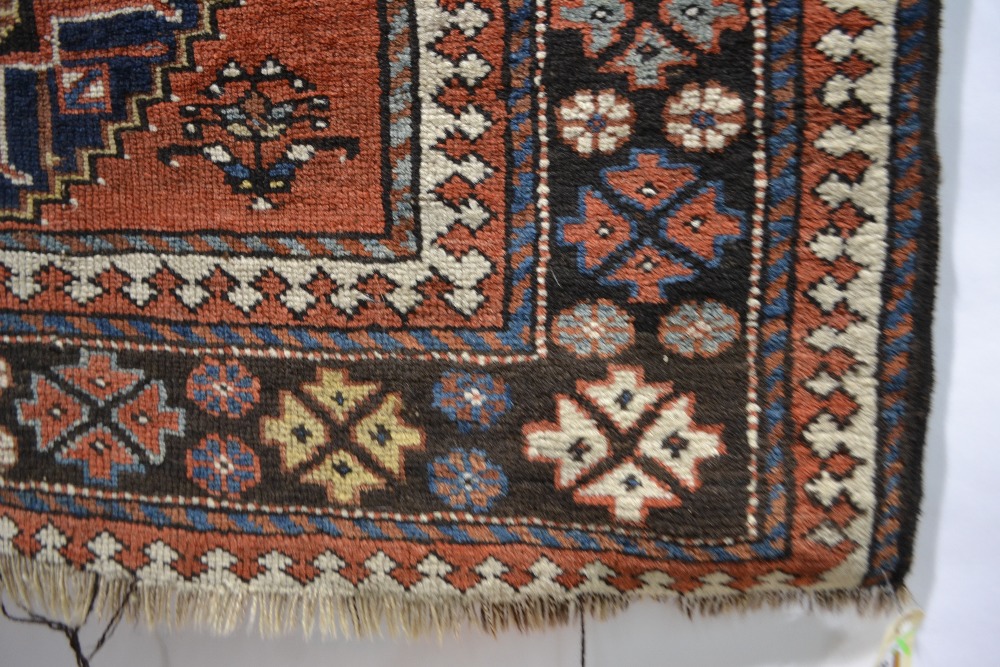 Kurdish rug, north west Persia, circa 1920s-30s, 6ft. 5in. x 3ft. 9in. 1.96m. x 1.14m. Overall wear; - Image 2 of 3