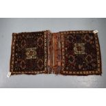 Attractive Khamseh double khorjin, woven by the Basseri tribe, Fars, south west Persia, late 19th/