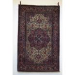 Esfahan rug with ivory field, south west Persia, circa 1930s, 7ft. 4in. x 4ft. 10in. 2.24m. x 1.47m.