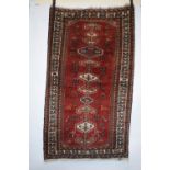 Fars rug, south west Persia, circa 1950s, 6ft. 7in. x 3ft. 10in. 2.01m. x 1.17m. Note the variety of