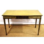 An eighteenth century Adam design painted side table, a late plywood top, the frieze with