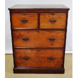 A Victorian aesthetic movement Canadian pine chest, of two short and two long drawers fitted brass