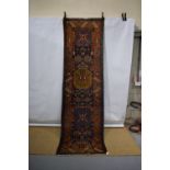 Attractive Heriz runner, north west Persia, about 1930s, 10ft. 6in. X 3ft. 3in. 3.20m. X 1m.