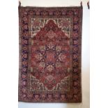 Esfahan rug, south west Persia, circa 1920s-1930s 7ft. 1in. X 4ft. 10in. 2.16m. X 1.47m. Tiny
