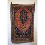 Good Bijar rug, north west Persia, circa 1900, 6ft. 9in. X 4ft. 4in. 2.05m. X 1.32m. Slight wear