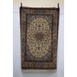 Esfahan part silk rug, south west Persia, second half 20th century, 5ft. 9in. X 3ft. 8in. 1.75m. X