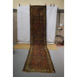 Bijar runner, north west Persia, circa 1920s-30s, 18ft. 3in. X 3ft. 8in. 5.56m. X 1.12m. Overall