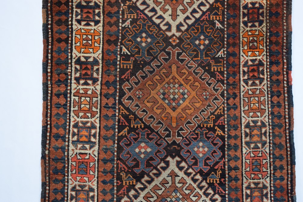 Karabakh runner of hooked diamond medallion design, south west Caucasus, circa 1920-30s, 12ft. - Image 8 of 14