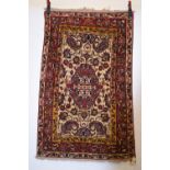 Esfahan ivory field rug, south west Persia, circa 1920s, 5ft. X 3ft. 2in. 1.52m. X 0.97m. Good