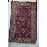 Kashan prayer rug, west Persia, second half 20th century, 6ft. 9in. X 4ft. 5in. 2.05m. X 1.35m.