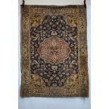 Hungarian mercerised cotton rug, circa 1920s, 5ft. 10in. X 4ft. 3in. 1.78m. X 1.30m. Small surface