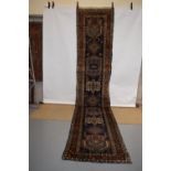 Karaja runner, north west Persia, circa 1920-30s, 16ft. 2in. X 3ft. 3in. 4.93m. X 1m. Overall