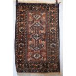 Baluchi rug, north west Afghanistan, modern production, 4ft. 3in. X 2ft. 8in. 1.30m. X 0.81m.