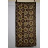 European part silk needlework rug, possibly French, first half 20th century, 5ft. 8in. X 2ft. 8in.