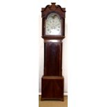 A late eighteenth century North Country mahogany longcase clock, the 8 day movement striking on a