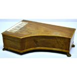 A French early nineteenth century novelty faded mahogany veneered trinket box, in the form of a
