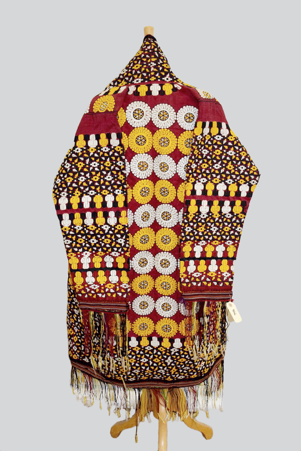 Tekke Turkmen woman's red silk embroidered robe (chyrpy), Turkmenistan, early 20th century.