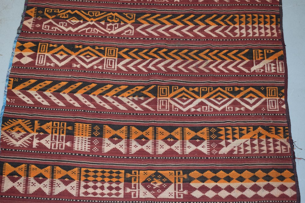 Uzbek warp faced ghudjeri, Uzbekistan, late 19th/early 20th century, 8ft. 4in. X 5ft. 10in. 2.54m. X - Image 5 of 12