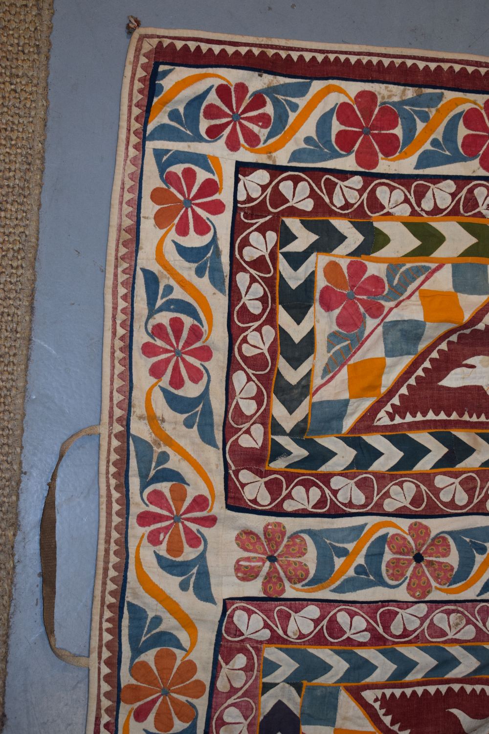 Applique jbul (ox cover), Gujarat, north west India, circa 1930s-40s, 65in. X 55in. 165cm. X 140. - Image 6 of 8
