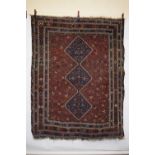Khamseh rug, Fars, south west Persia, early 20th century, 7ft. 7in. X 5ft. 11in. 2.31m. X 1.80m.