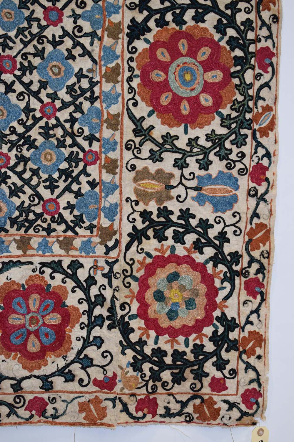 Bokhara suzani, Uzbekistan, second half 19th century, 65in. X 43in. 165cm. X 109cm. Worked in - Image 2 of 7