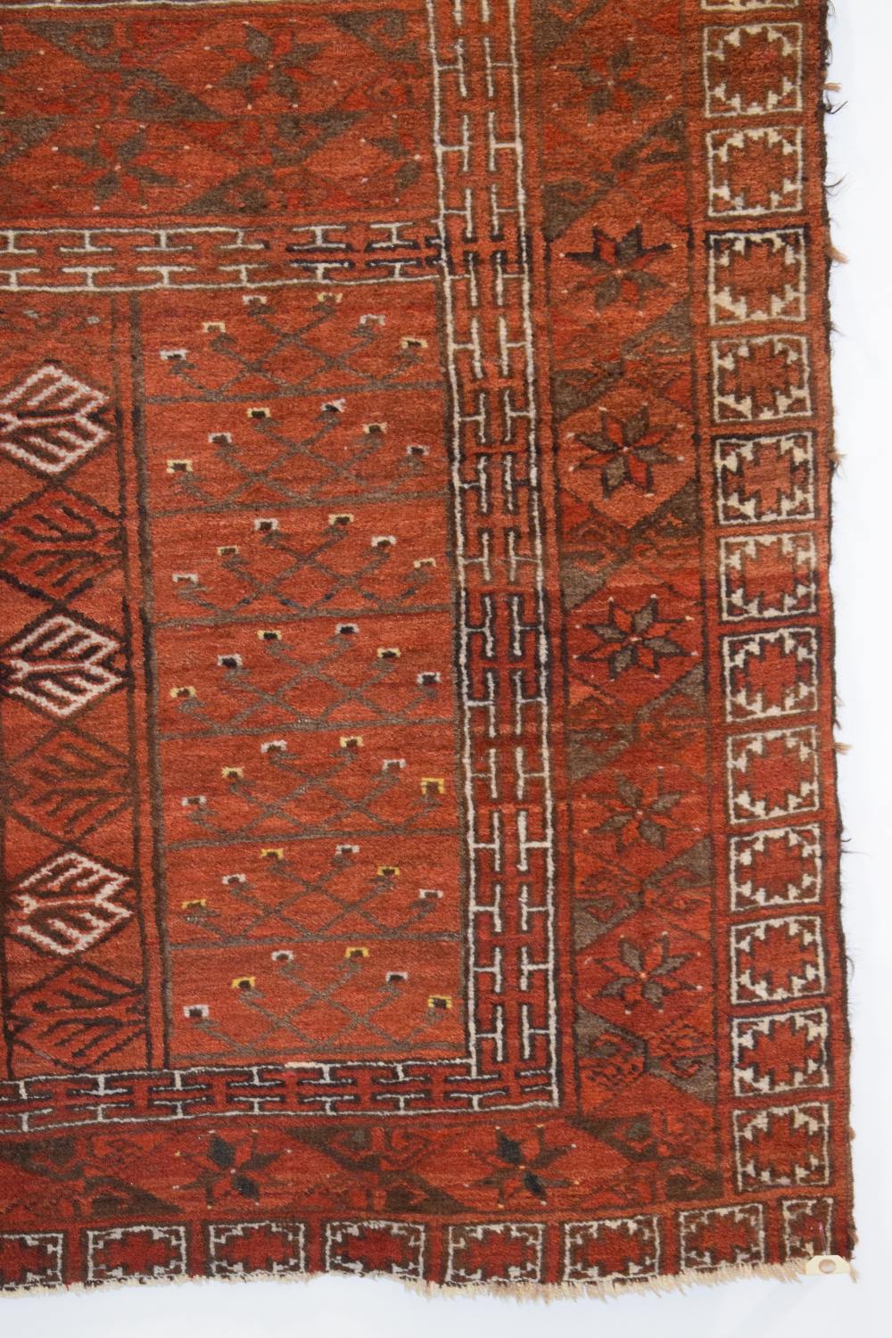 Ersari Turkmen ensi, south west Turkmenistan, early 20th century, 6ft. 6in. X 4ft. 10in. 1.98m. X - Image 8 of 13