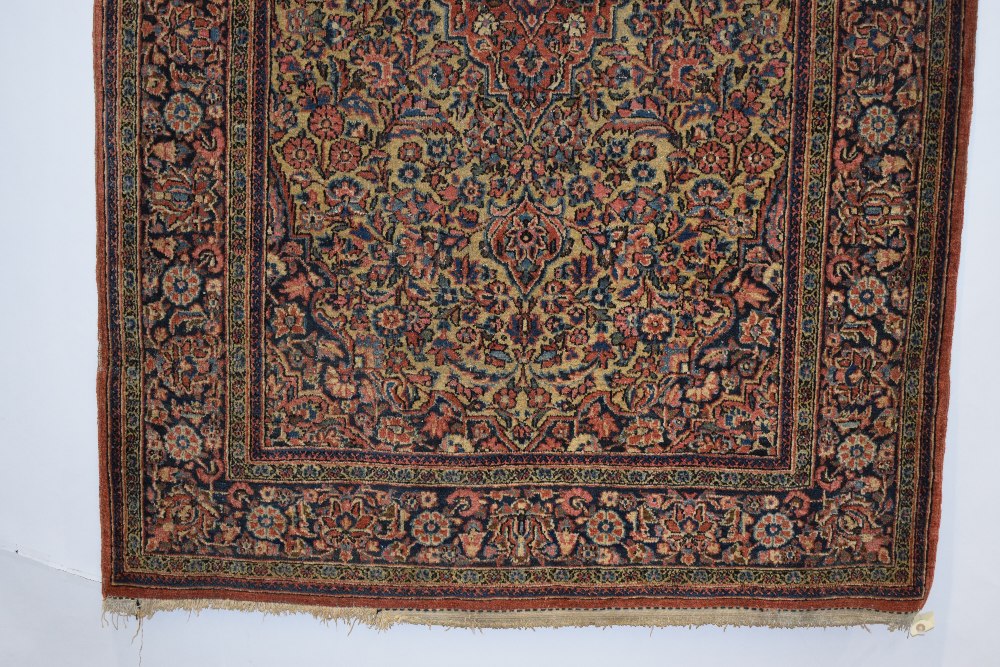 Kashan rug, west Persia, circa 1920s, 7ft. x 4ft. 2in. 2.13m. x 1.27m. Overall wear with some - Image 6 of 9