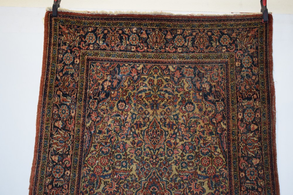 Kashan rug, west Persia, circa 1920s, 7ft. x 4ft. 2in. 2.13m. x 1.27m. Overall wear with some - Image 4 of 9