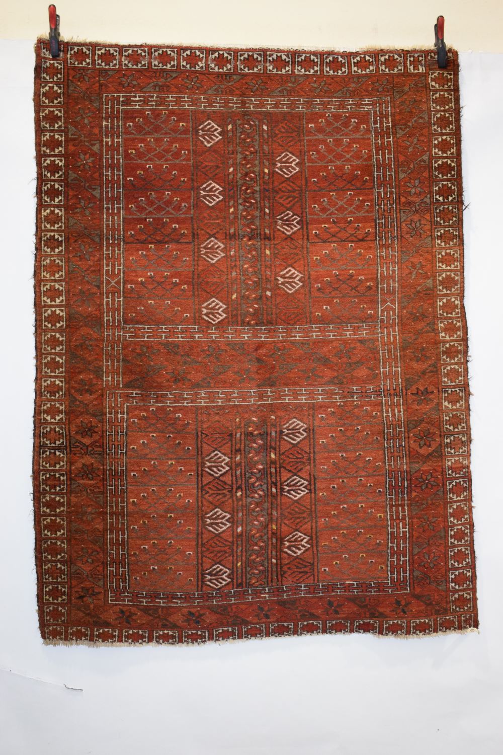 Ersari Turkmen ensi, south west Turkmenistan, early 20th century, 6ft. 6in. X 4ft. 10in. 1.98m. X