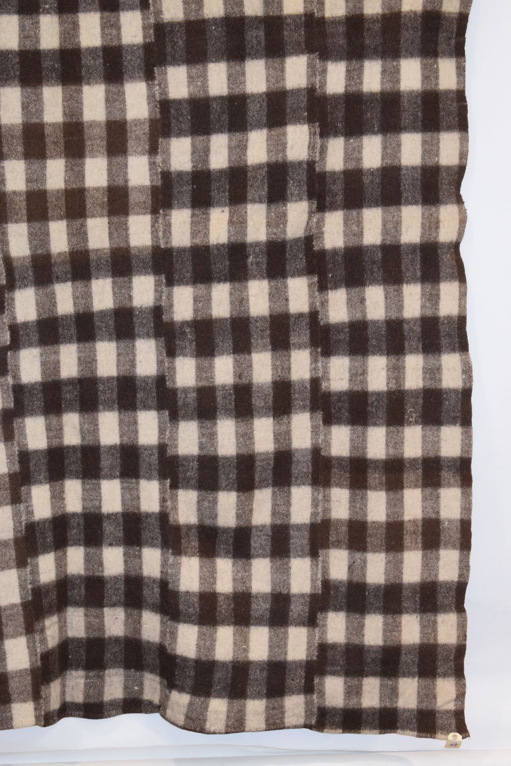 Anatolian felted wool cover in natural brown and cream chequered design, mid-20th century, 8ft. 3in. - Image 2 of 7