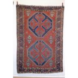 Kazak twin medallion rug, south west Caucasus, late 19th/early 20th century, 8ft. X 5ft. 8in. 2.44m.